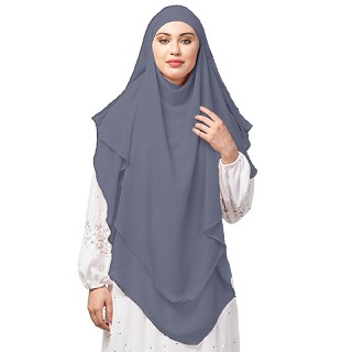 Instant Ready-to-wear Hijab- Grey